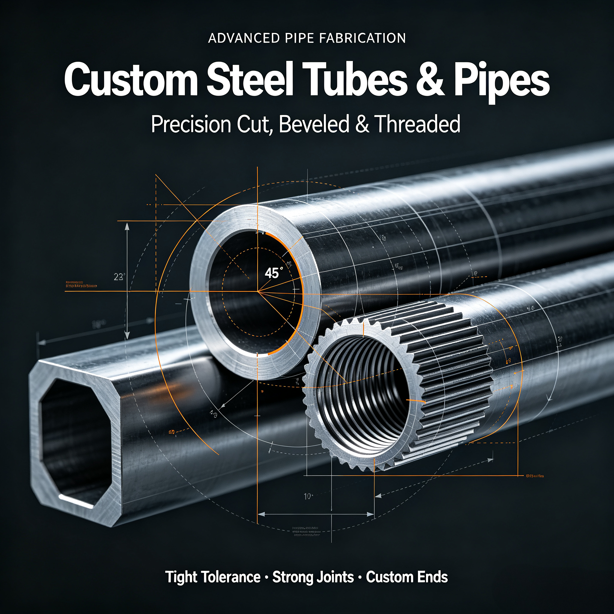 Custom Steel Tubes & Pipes – Precision Cut, Beveled & Threaded