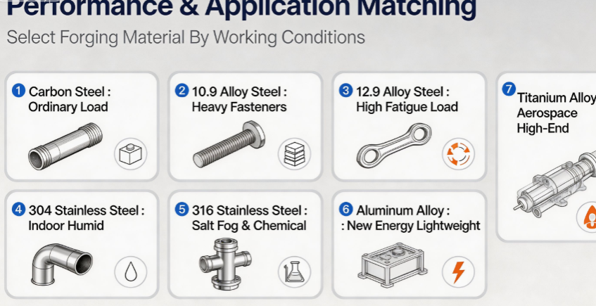 Rich Material Grades Optional Precision Forging Components: Carbon Steel, 10.9/12.9 Alloy Steel, 304/316 Stainless Steel, Aluminum Alloy, Titanium Alloy