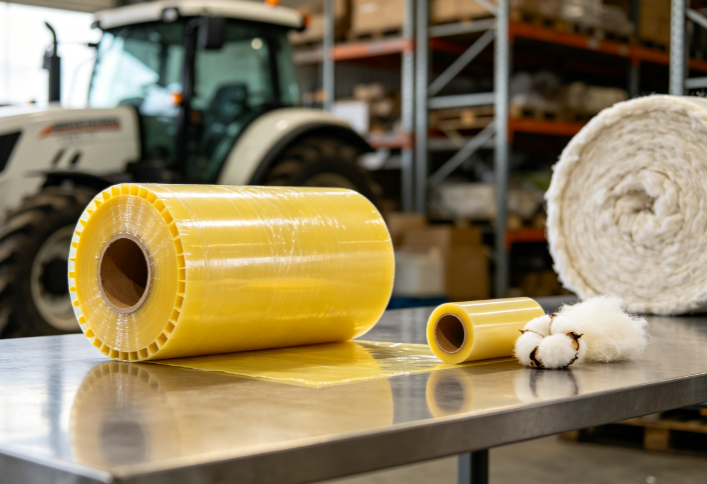 Standard 2.7m Width Pre-Cut Roll Cotton Bale Wrap, Perfect Match John Deere CP690 & CP770 Cotton Picker, Support Custom Color & Logo OEM