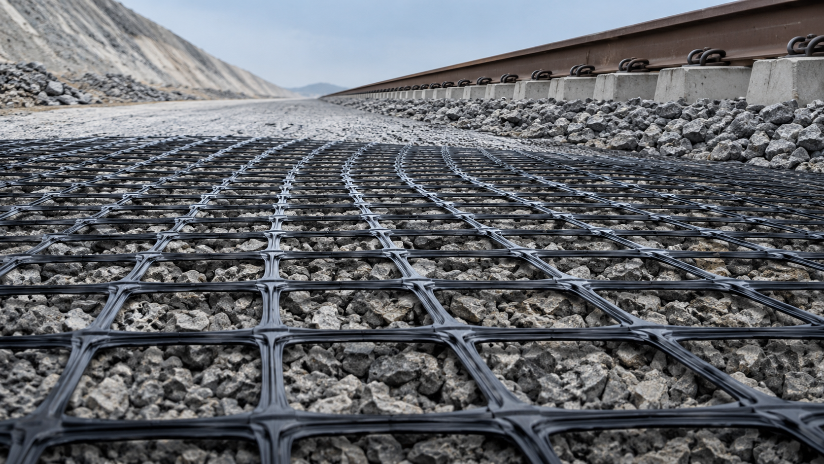 Application of Biaxial Stretched Plastic Geogrid in Railway Subgrade Reinforcement: Performance Advantages of High Tensile Strength and Low Elongation Based on Beijing-Zhangjiakou High-Speed Railway Case