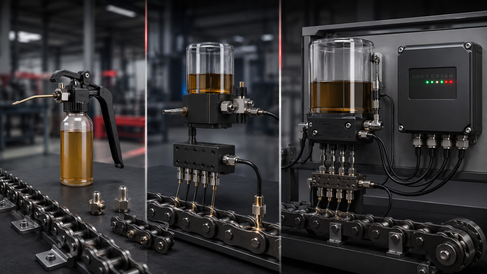Comparison of Three Industrial Chain Lubrication Modes: Best Practices of Manual, Single-Act and Continuous Lubrication in Equipment Maintenance
