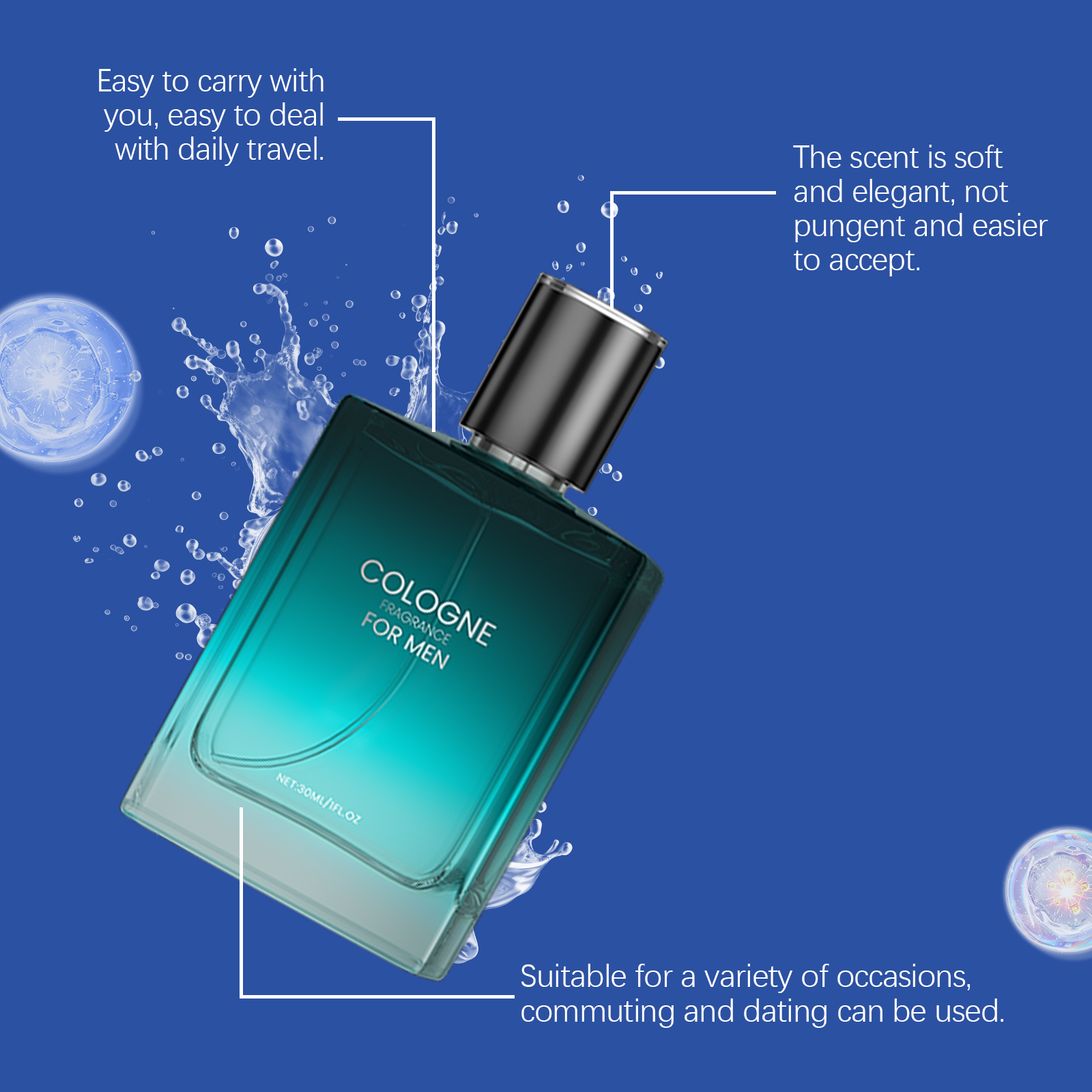 Gentleman Charm Cologne Eau de Parfum – Long Lasting Men's Woody Floral Fragrance - Thumbnail 4