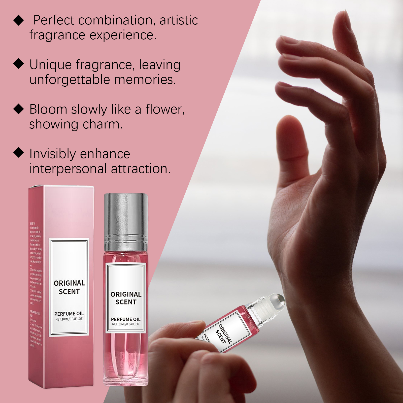 Pink Jasmine Perfume Oil – Long Lasting Floral Roll-On Fragrance for Women - Thumbnail 3