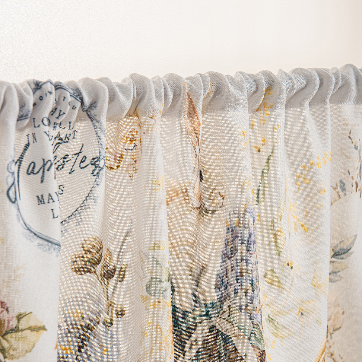 Pastoral Flower Basket Tier Curtain 3