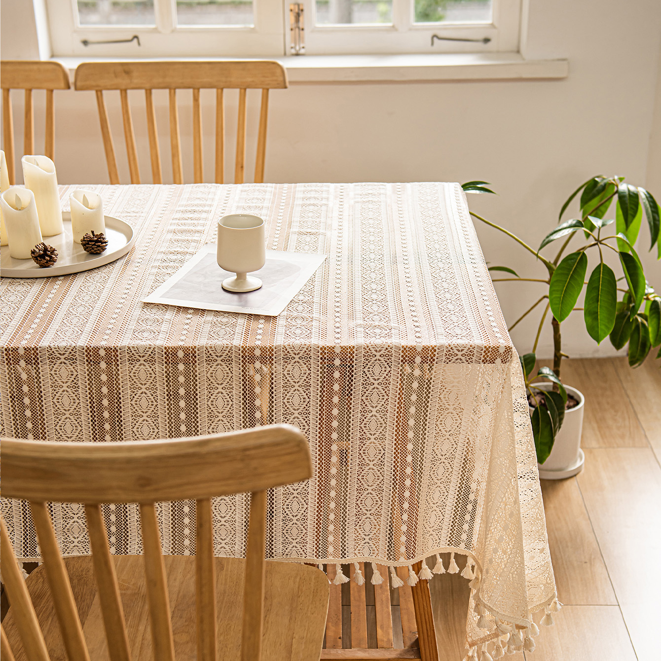 Bohemian Polka Dot Tablecloth 3