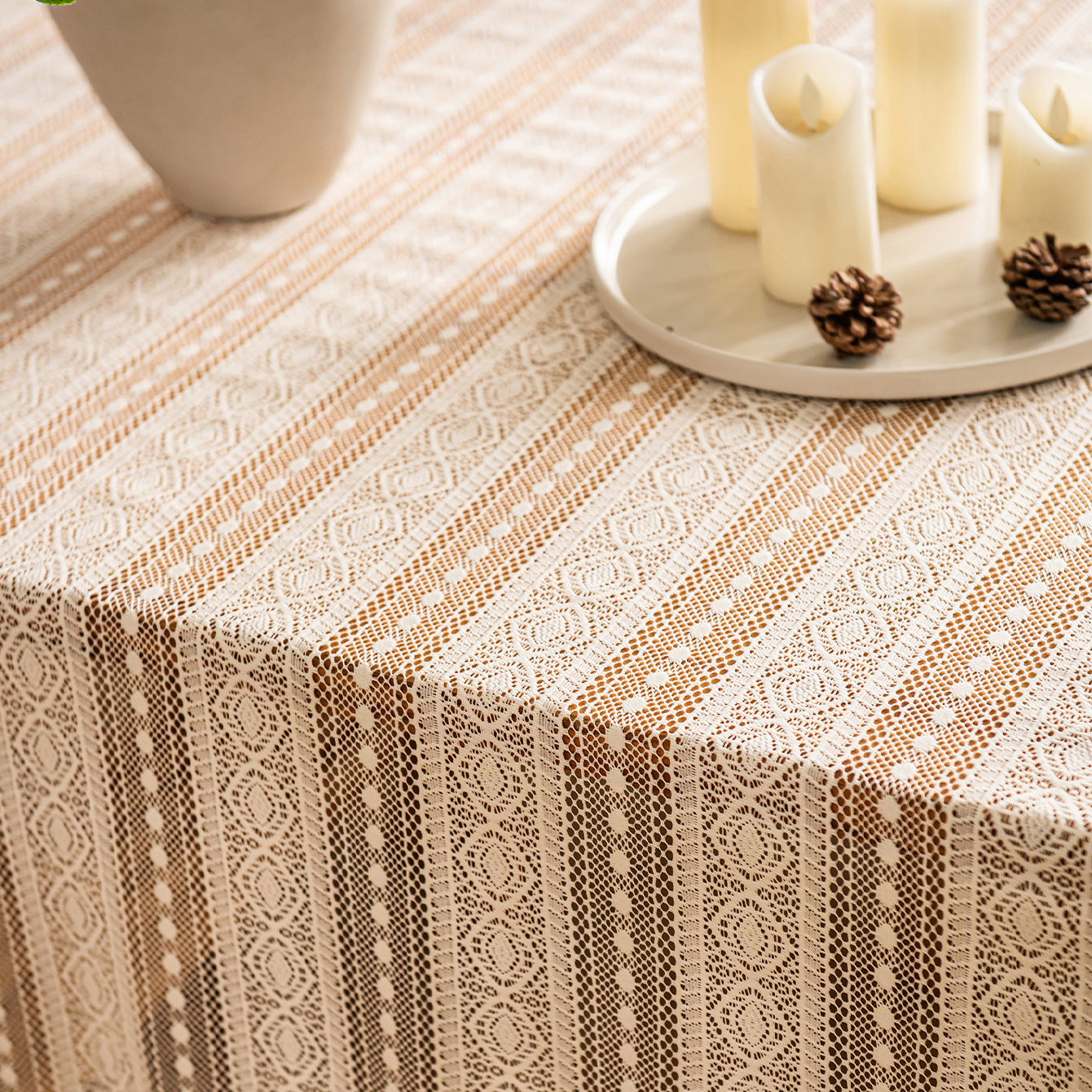Bohemian Polka Dot Tablecloth 4