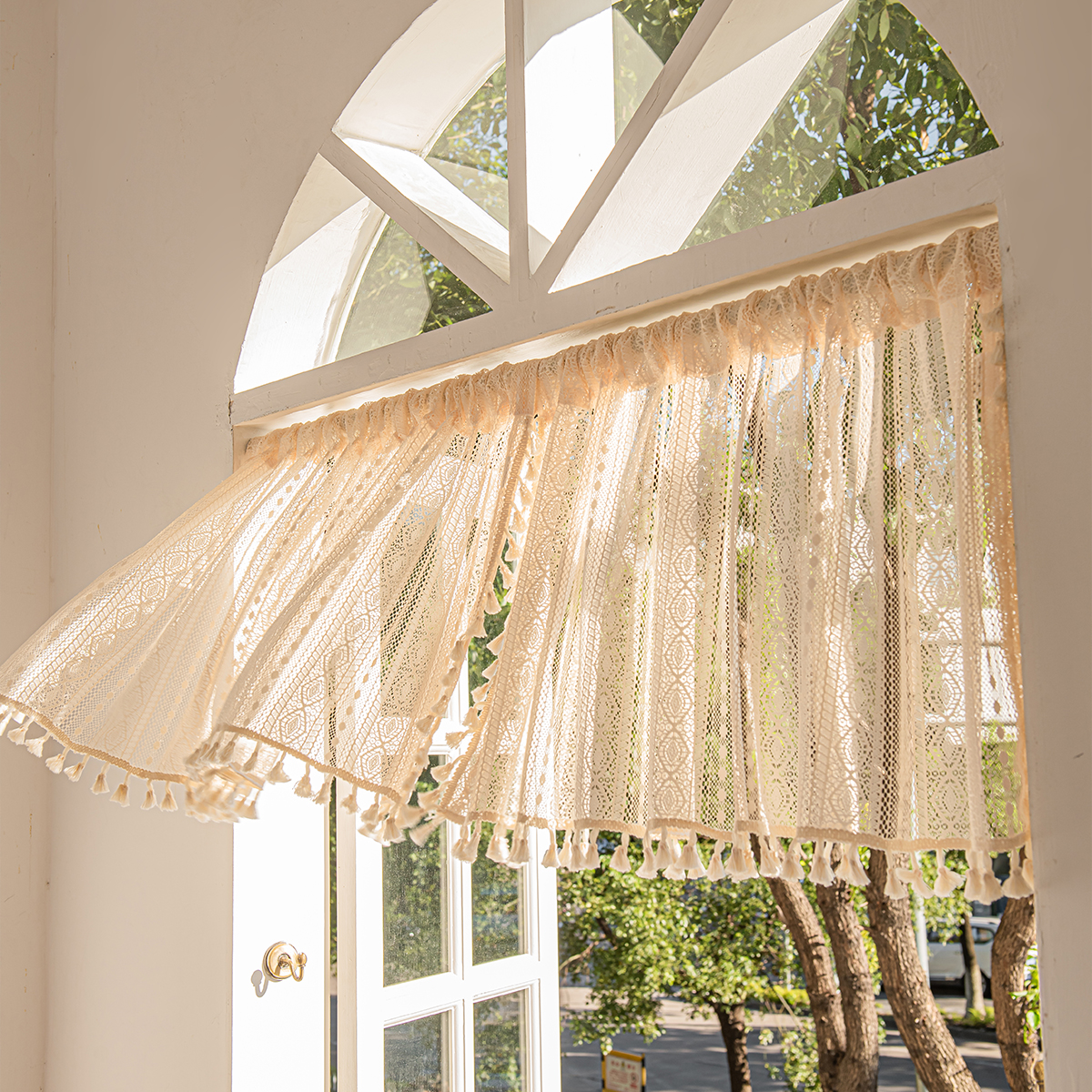 Bohemian Polka Dot Short Curtain 2