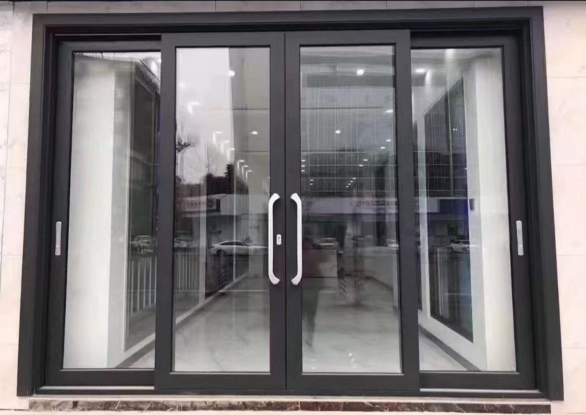 Commercial Street Four-Panel Aluminum Sliding Door