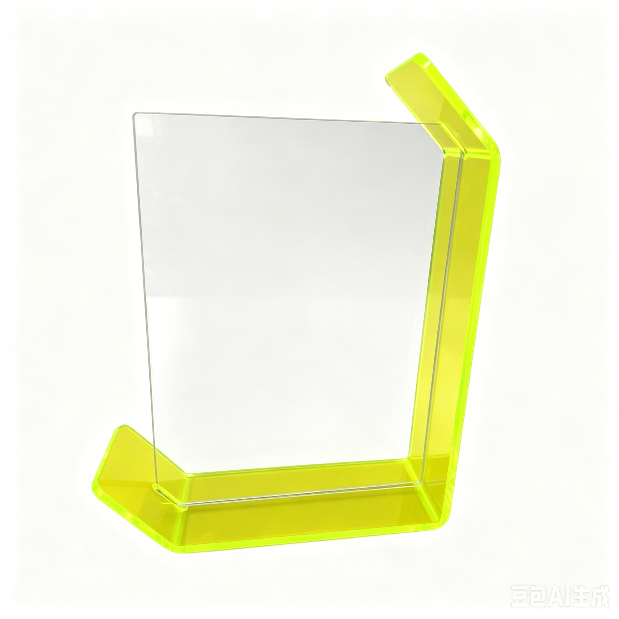 Neon-Yellow Trim Acrylic U-Shaped Bookend