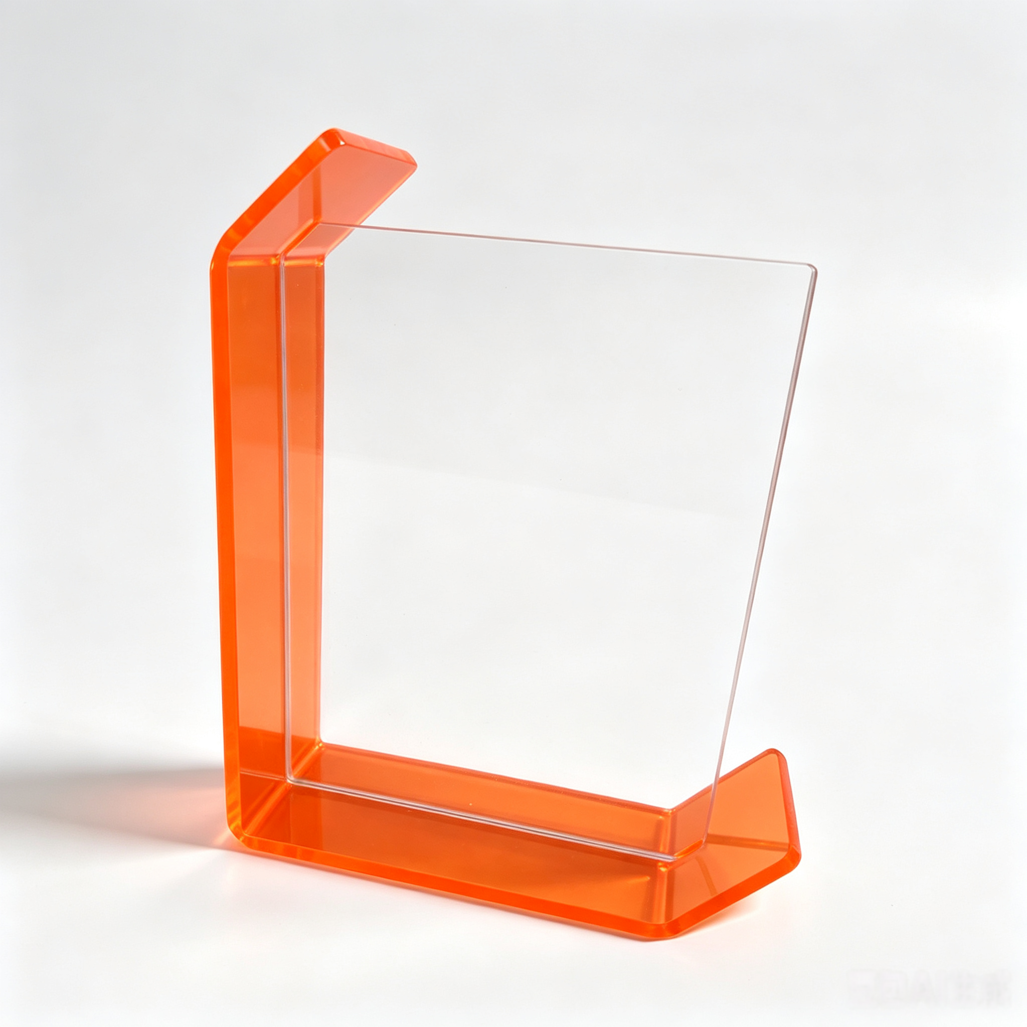 Orange-Trim Acrylic L-Shaped Bookend